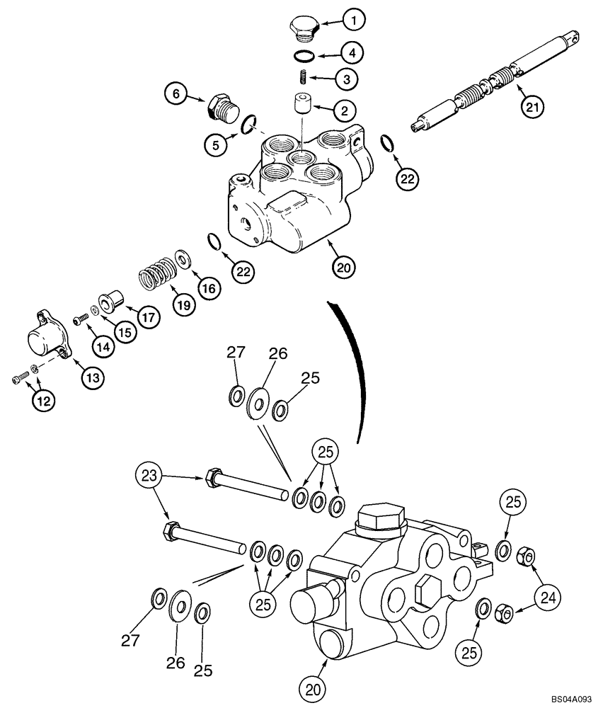 Схема запчастей Case 70XT - (08-19) - VALVE, CONTROL - AUXILIARY (08) - HYDRAULICS