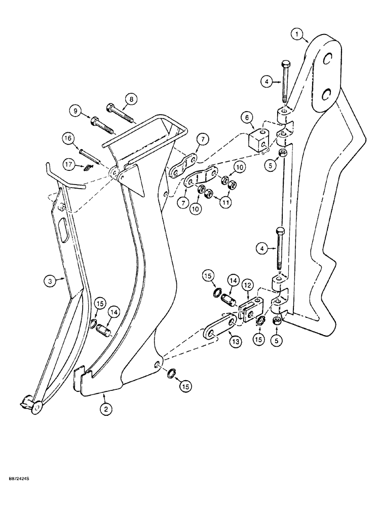 Схема запчастей Case 760 - (09-142) - CAST PLOW BLADE AND 10:1 CHUTE, 24 INCH COVER DEPTH, 1-1/2 INCH WIDE BLADE (89) - TOOLS
