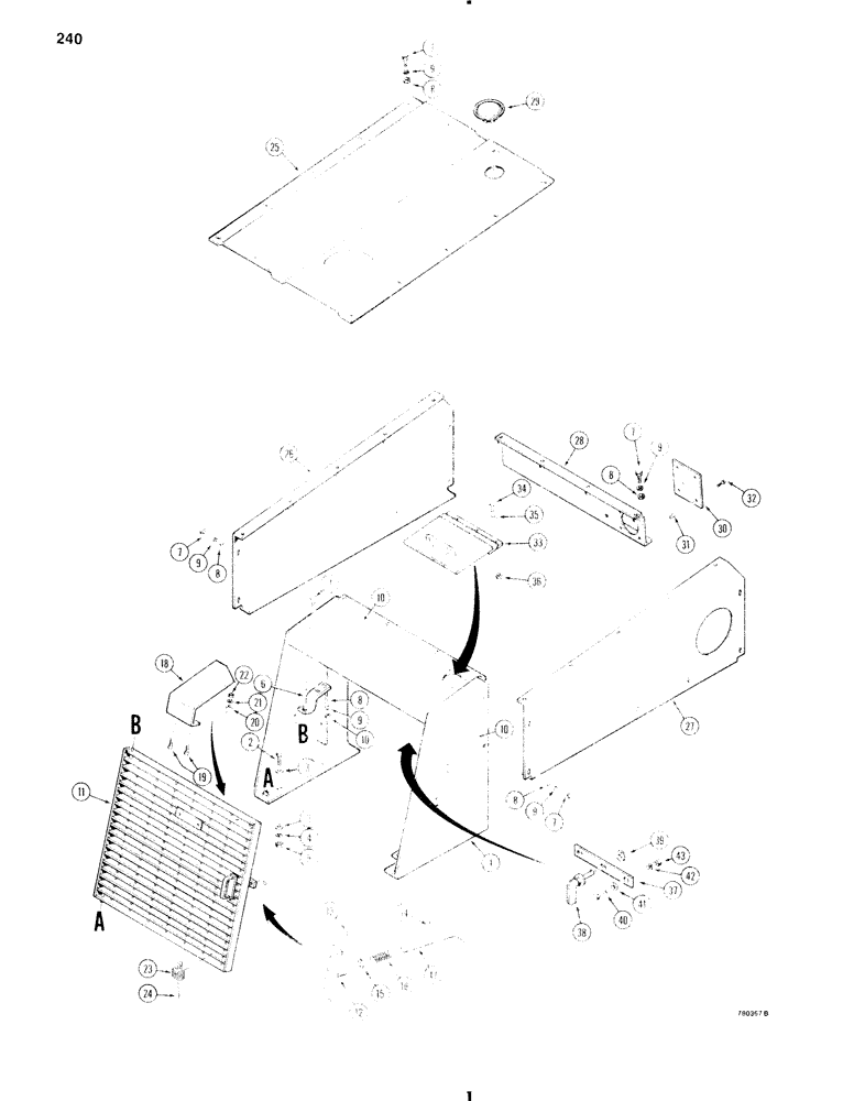 Схема запчастей Case W11 - (240) - GRILLE AND HOOD (09) - CHASSIS/ATTACHMENTS
