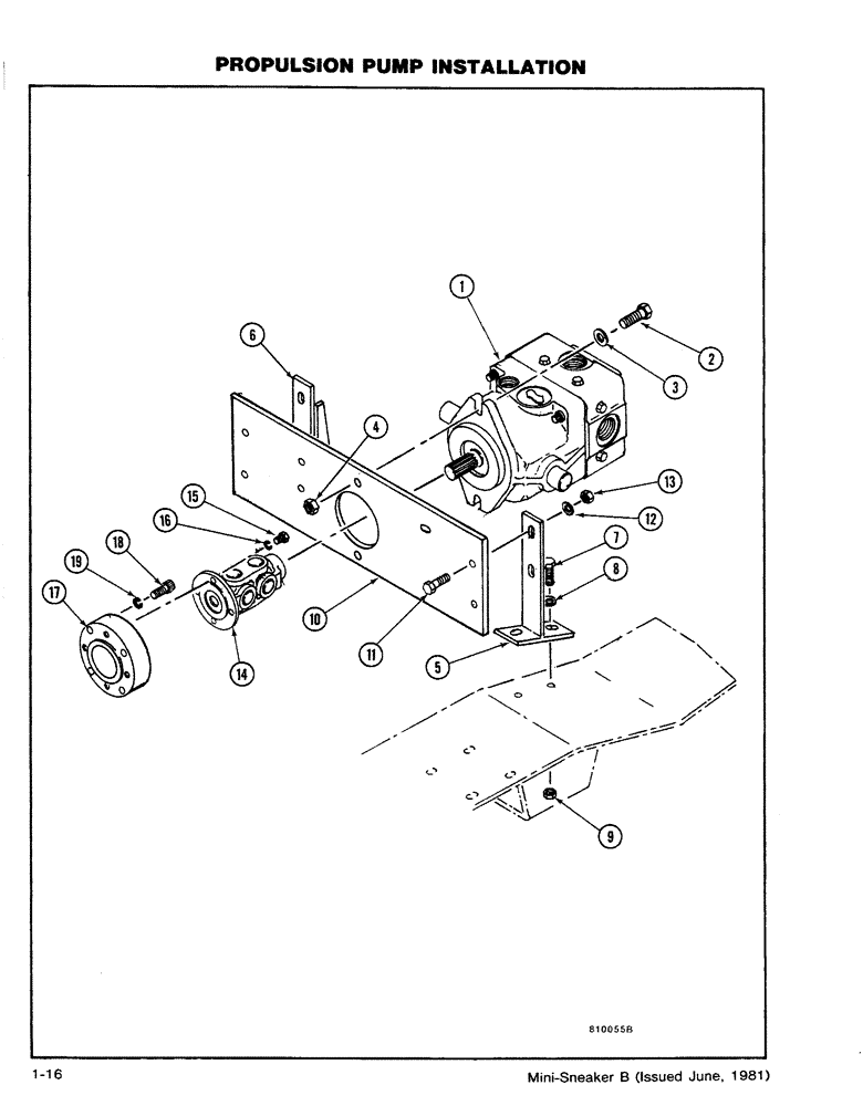 Схема запчастей Case CASE - (1-16) - PROPULSION PUMP INSTALLATION (06) - POWER TRAIN