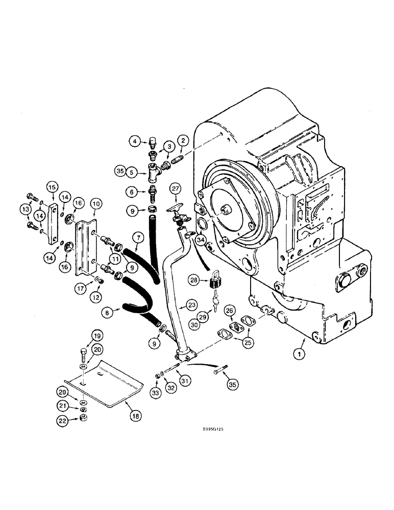 Схема запчастей Case 821B - (6-06) - TRANSMISSION FILL TUBE MOUNTING AND SIGHT GAUGE (06) - POWER TRAIN