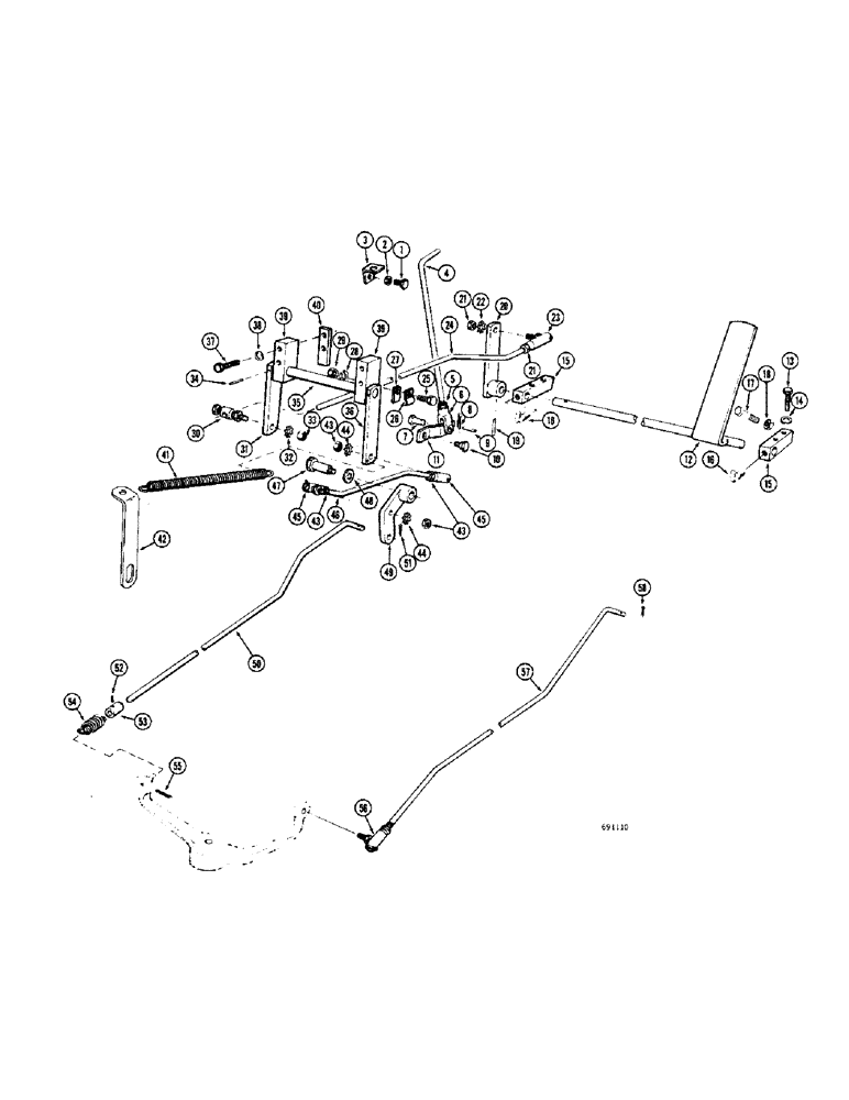 Схема запчастей Case W8C - (096) - THROTTLE CONTROL LINKAGE, GAS ENGINE (05) - STEERING