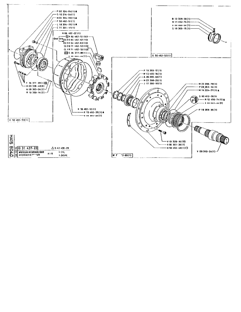 Схема запчастей Case 90BCL - (243) - HYDRAULIC MOTOR 1 DISPL. (07) - HYDRAULIC SYSTEM