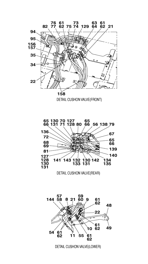 Схема запчастей Case CX350C - (08-025[00]) - HYDRAULIC CIRCUIT - HAND CONTROL PILOT (08) - HYDRAULICS