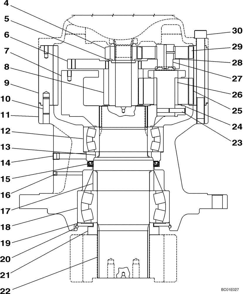 Схема запчастей Case CX330 - (08-62) - GEAR ASSY, REDUCTION - MOTOR, SWING (08) - HYDRAULICS