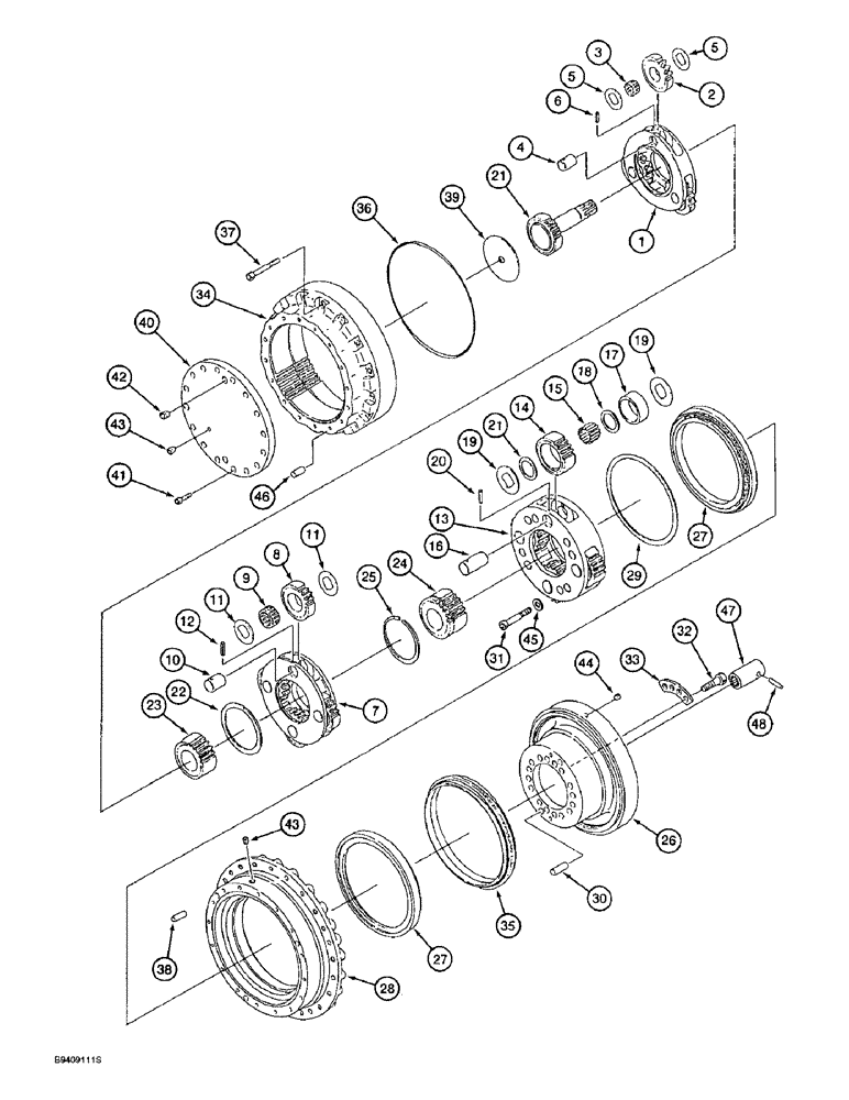 Схема запчастей Case 9040B - (6-04) - FINAL DRIVE TRANSMISSION, ALL MODELS EXCEPT TIMBER KING MODELS (06) - POWER TRAIN