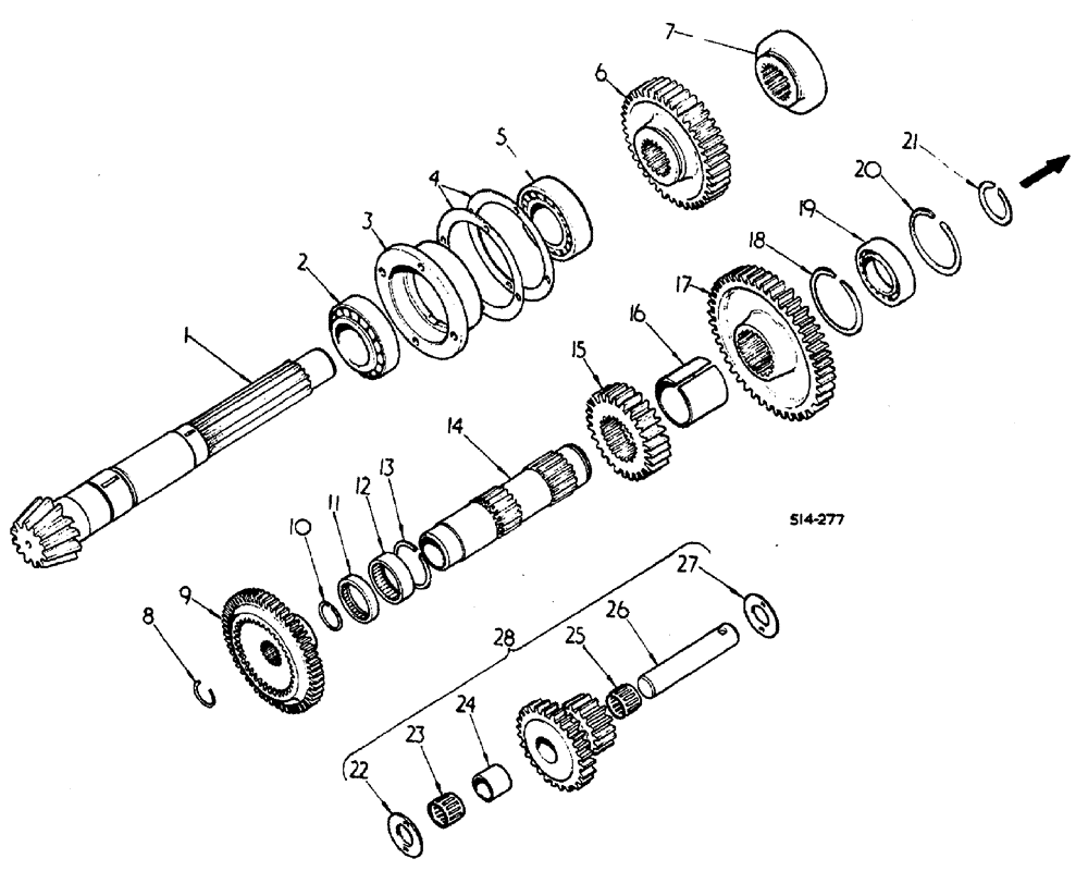 Схема запчастей Case 3400 - (021) - RANGE TRANSMISSION - IN REAR FRAME (21) - TRANSMISSION