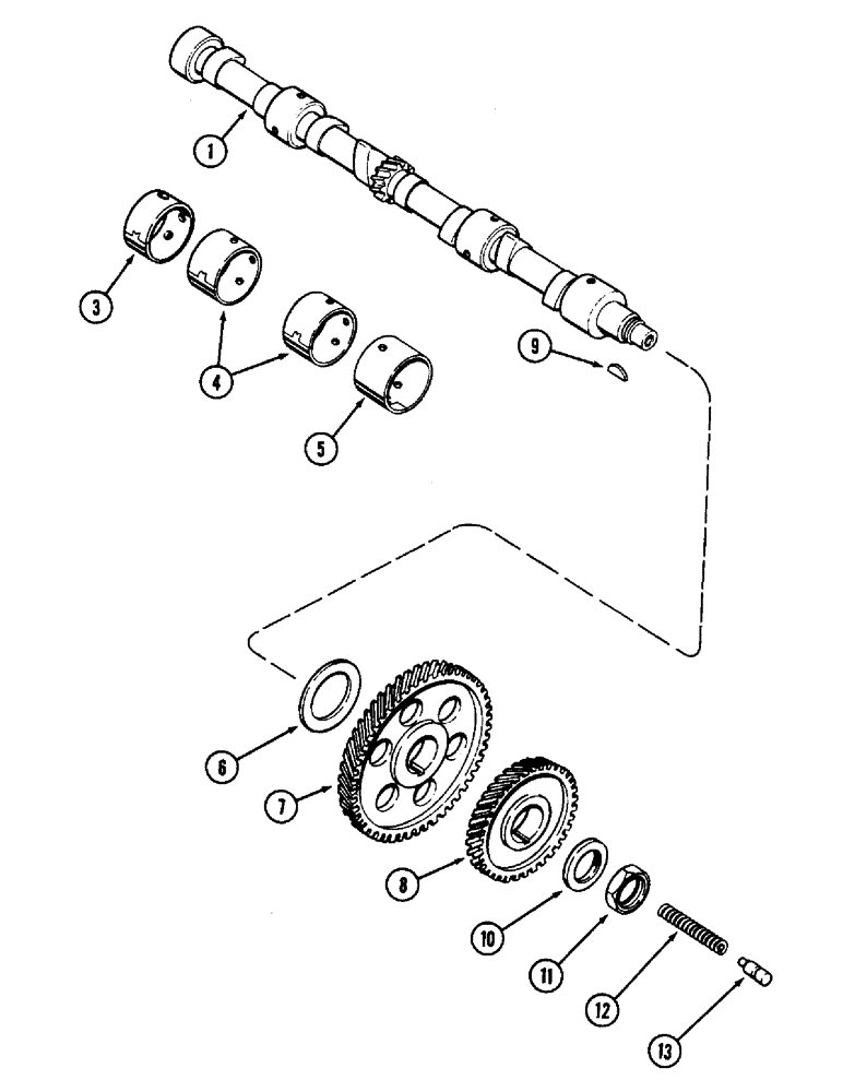 Схема запчастей Case W14 - (028) - CAMSHAFT, 336BD AND 336BDT DIESEL ENGINE (02) - ENGINE