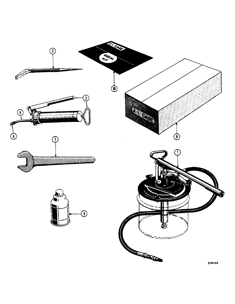Схема запчастей Case 800 - (150) - TOOLS, GREASE GUN, AND DECALS (05) - UPPERSTRUCTURE CHASSIS