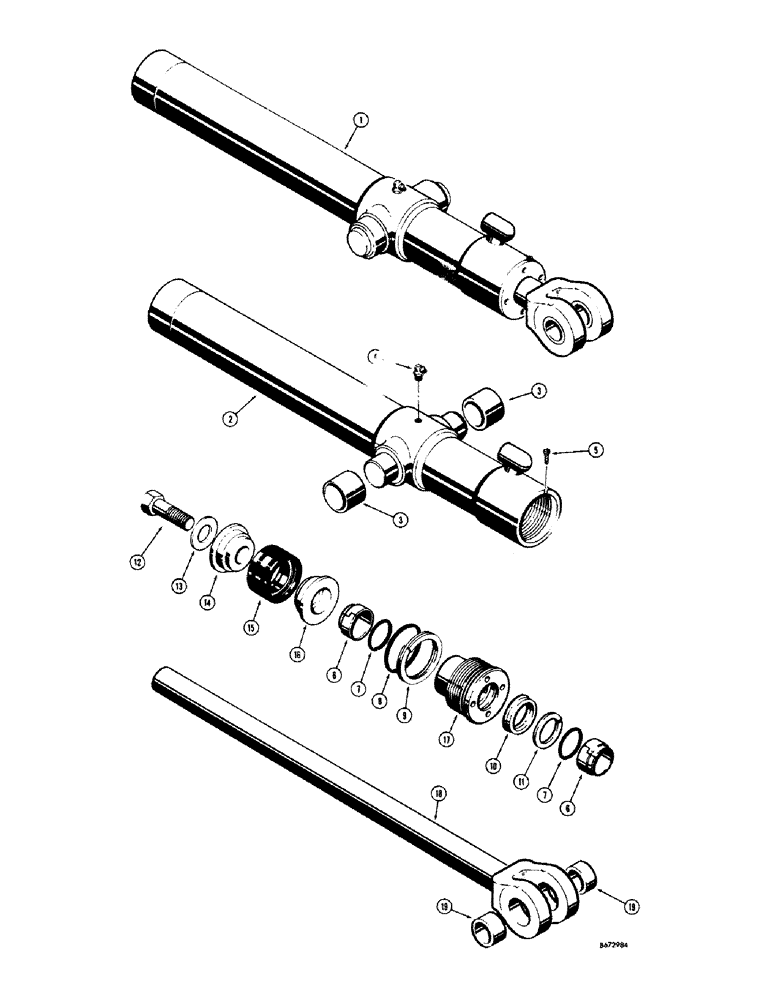 Схема запчастей Case 680CK - (210) - D34739 AND D34740 LOADER DUMP CYLINDERS (84) - BOOMS, DIPPERS & BUCKETS