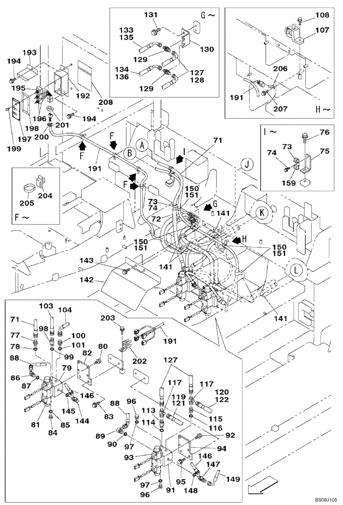 Схема запчастей Case CX800B - (08-49) - CIRCUIT, HYDRAULIC-ELECTRICAL - SELF-DETACHING COUNTERWEIGHT SYSTEM (08) - HYDRAULICS