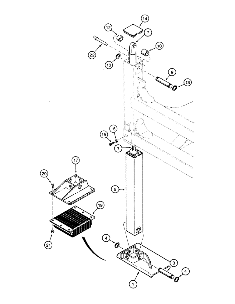 Схема запчастей Case 580SK - (9-042) - SIDESHIFT BACKHOE STABILIZERS (09) - CHASSIS/ATTACHMENTS