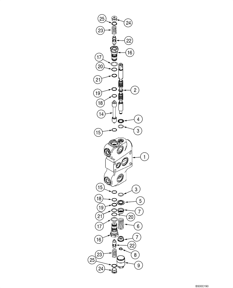 Схема запчастей Case 580M - (08-40) - VALVE SECTION - BACKHOE STABILIZER (08) - HYDRAULICS