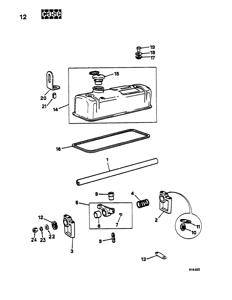Схема запчастей Case LEYLAND - (12) - ROCKER, ROCKERPROTECTOR 