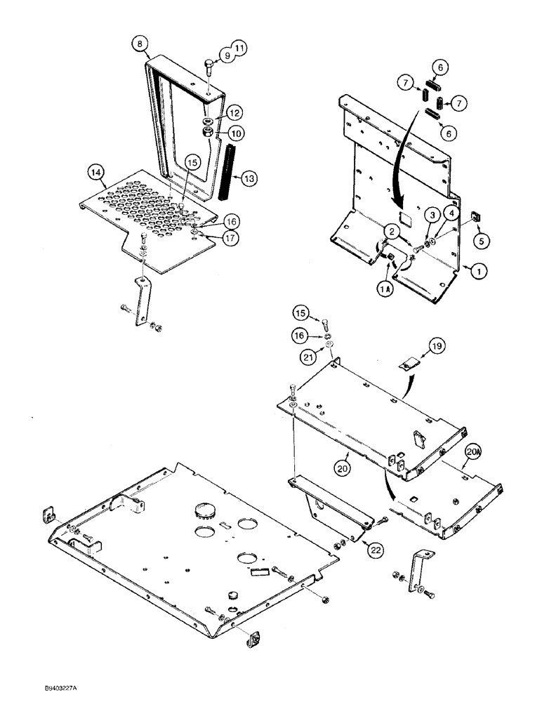 Схема запчастей Case 480F LL - (9-104) - FLOOR PLATES AND FIREWALL, 480F LL MODELS ONLY (09) - CHASSIS/ATTACHMENTS