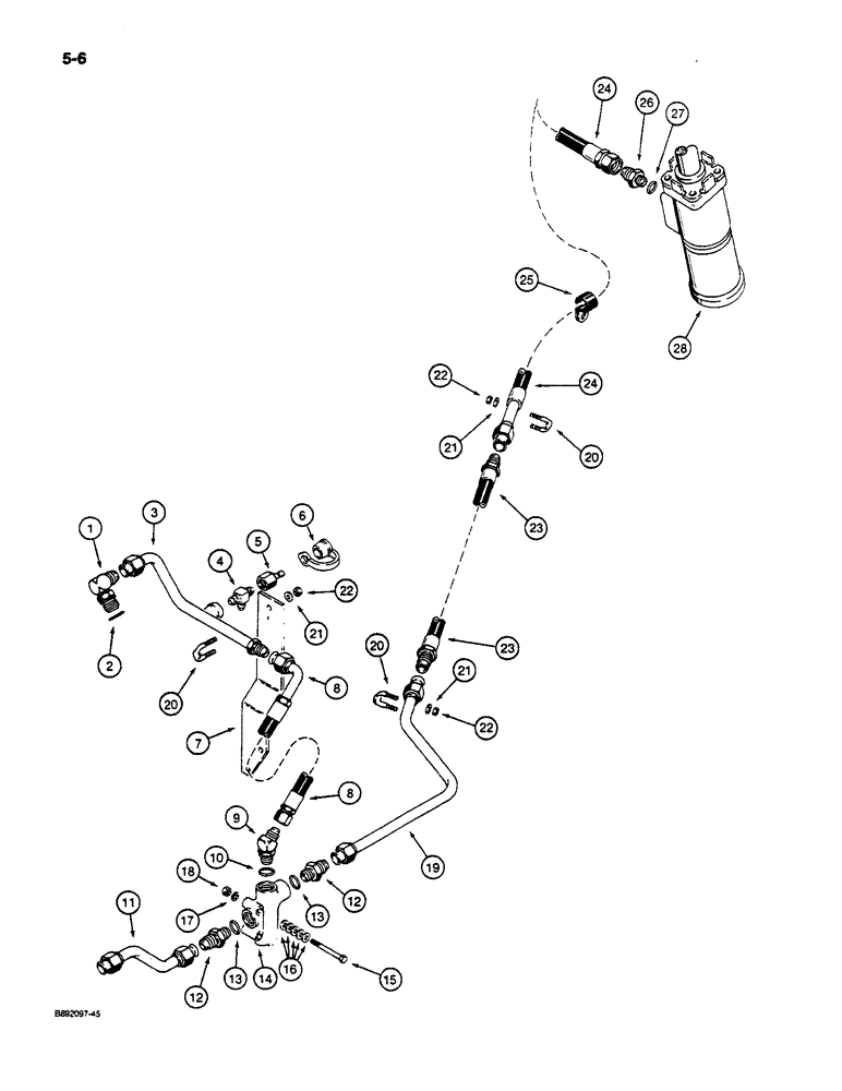 Схема запчастей Case W14C - (5-06) - STEERING HYDRAULIC CIRCUIT, PUMP TO CONTROL VALVE (05) - STEERING