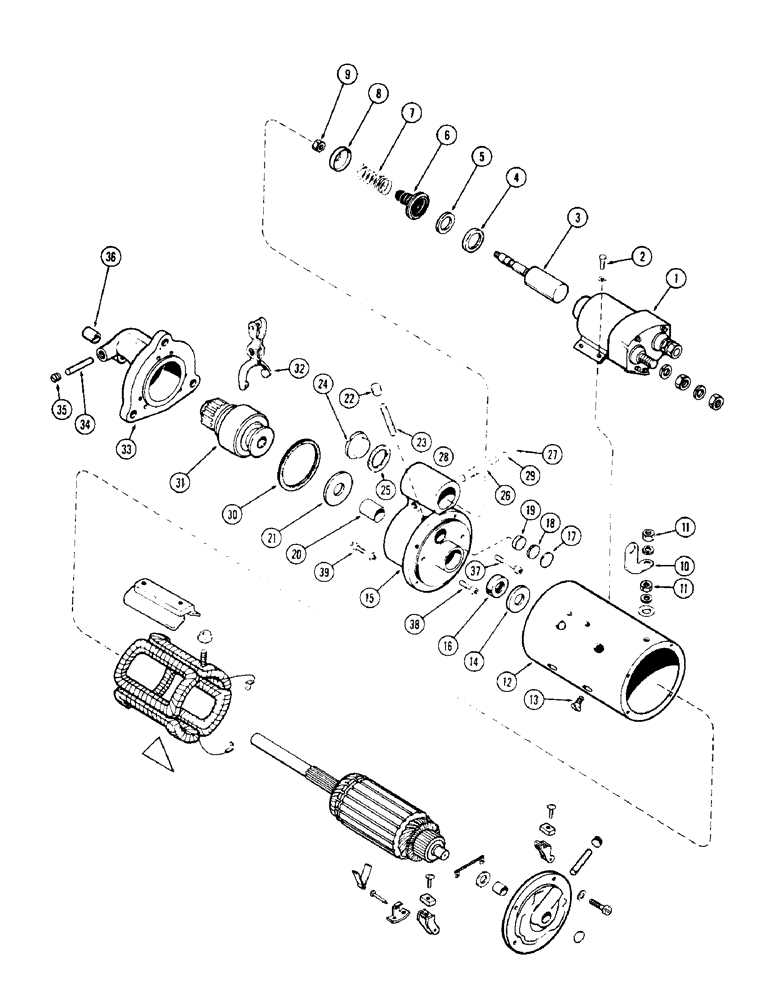Схема запчастей Case W8C - (050) - A15485 STARTER, (401) DIESEL ENGINE (04) - ELECTRICAL SYSTEMS