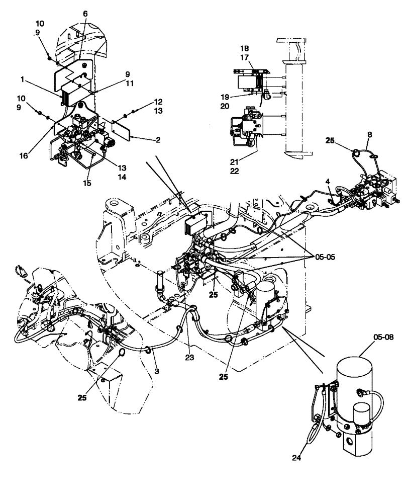 Схема запчастей Case 521E - (04-17) - ELECTRICAL - STEERING, AUXILIARY (04) - ELECTRICAL SYSTEMS