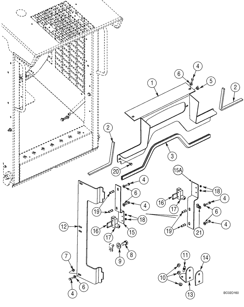 Схема запчастей Case 90XT - (09-33) - DOOR, FRONT - MOUNTING, FRAME (09) - CHASSIS