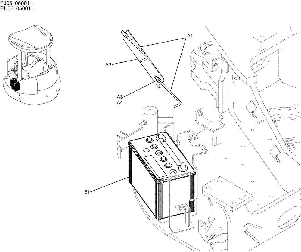 Схема запчастей Case CX50B - (01-077) - BATTERY ASSY (55) - ELECTRICAL SYSTEMS