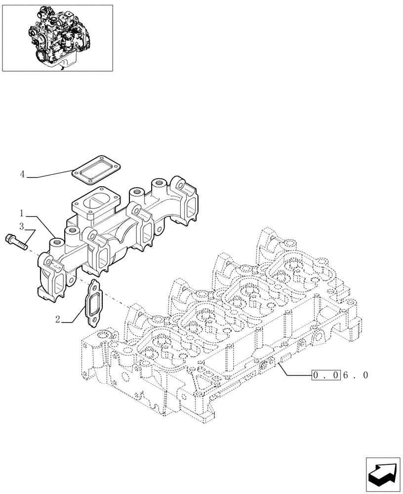 Схема запчастей Case F4DFE613G - (0.07.7[01]) - EXHAUST MANIFOLD (504093218) 