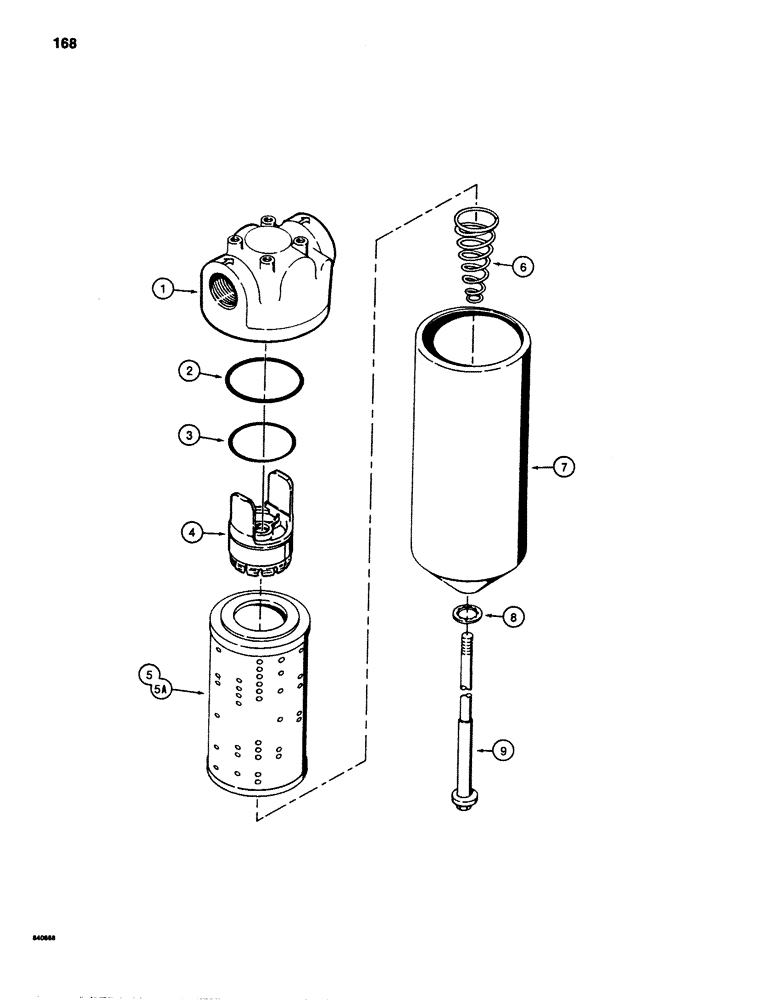 Схема запчастей Case 880D - (168) - S227285 HYDRAULIC OIL FILTER (07) - HYDRAULIC SYSTEM