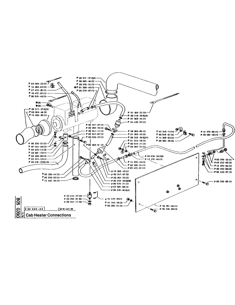 Схема запчастей Case 160CL - (18) - CAB HEATER CONNECTIONS (05) - UPPERSTRUCTURE CHASSIS
