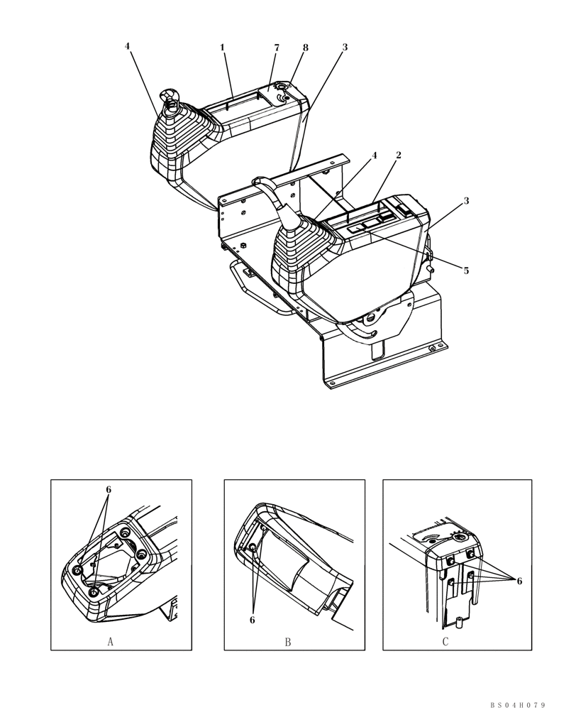 Схема запчастей Case CX80 - (09-25) - CONSOLE, CONTROL - OPERATORS COMPARTMENT (09) - CHASSIS/ATTACHMENTS
