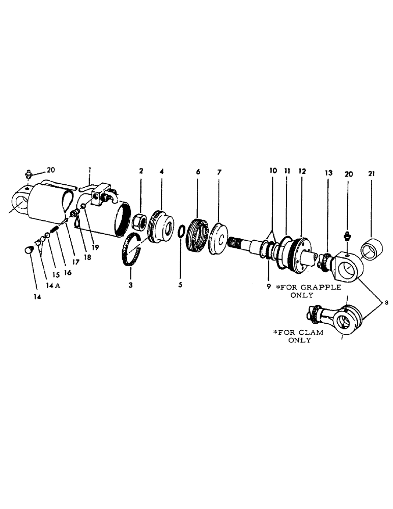 Схема запчастей Case 30YC - (080) - PULPWOOD CLAM AND LOG GRAPPLE CYLINDERS, 3-1/2 ID - 9-3/4" STROKE (18) - ATTACHMENT ACCESSORIES