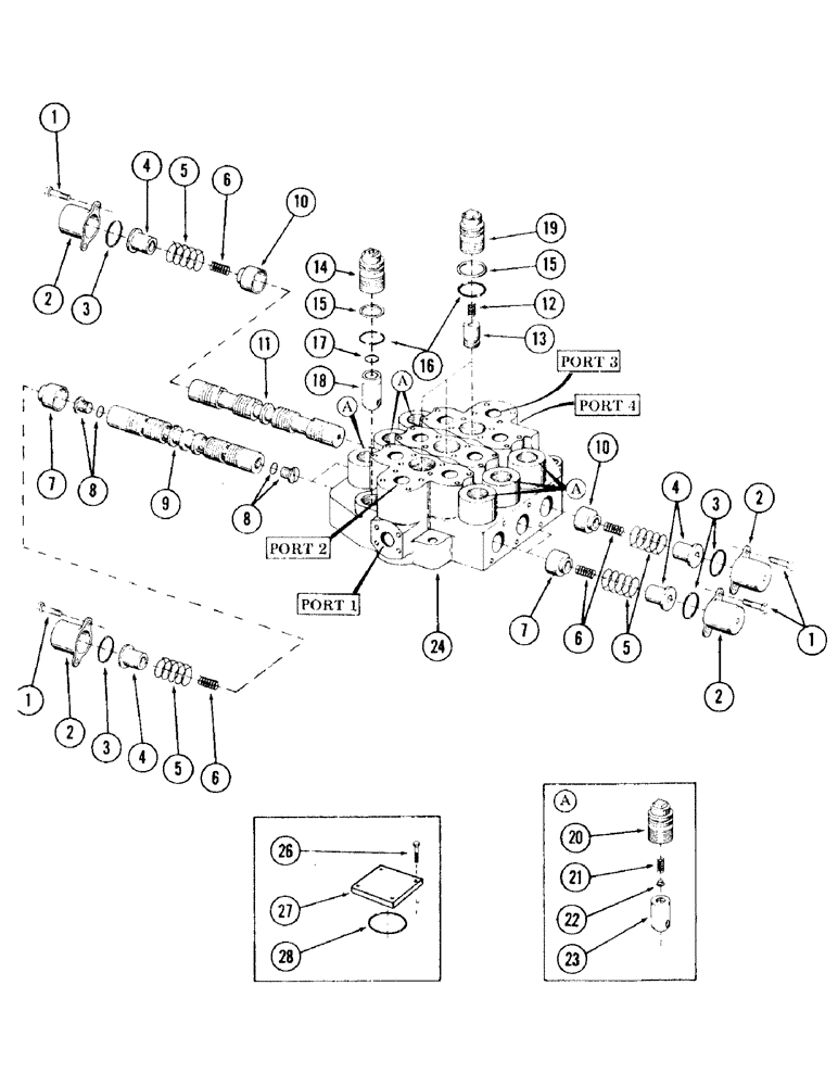 Схема запчастей Case 120 - (271) - MAIN CONTROL VALVES (35) - HYDRAULIC SYSTEMS
