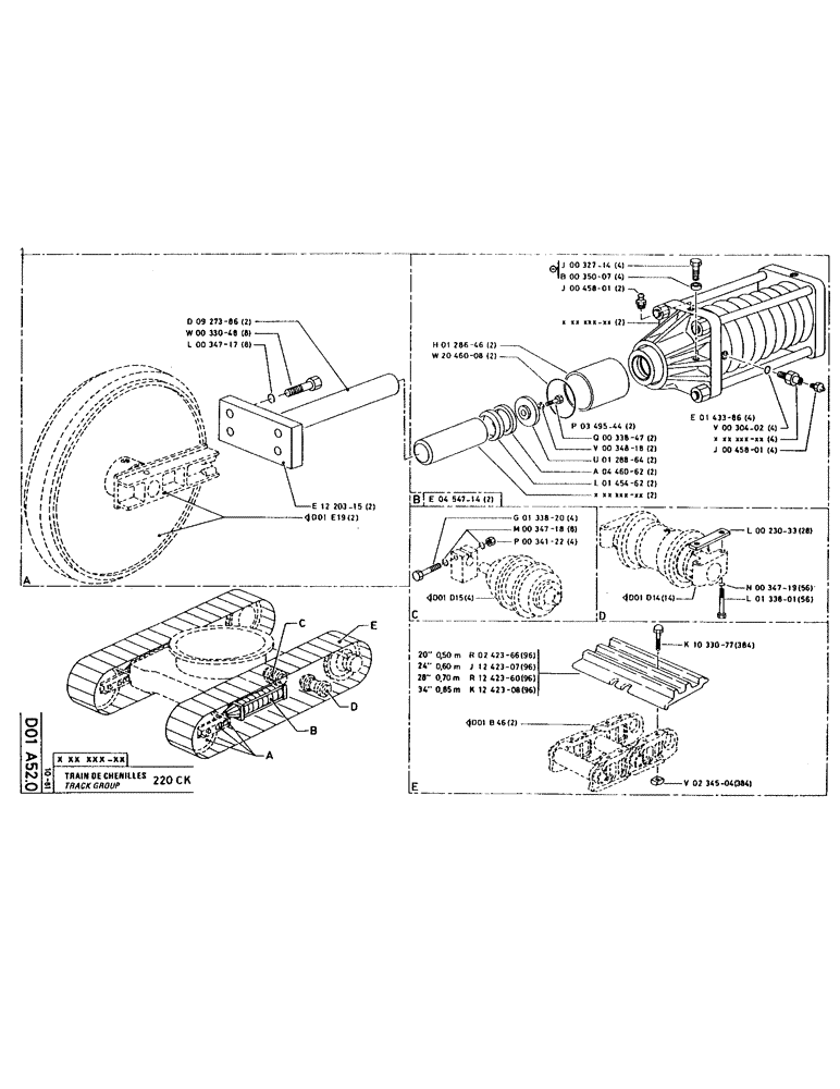Схема запчастей Case 220 - (086) - TRACK GROUP (04) - UNDERCARRIAGE