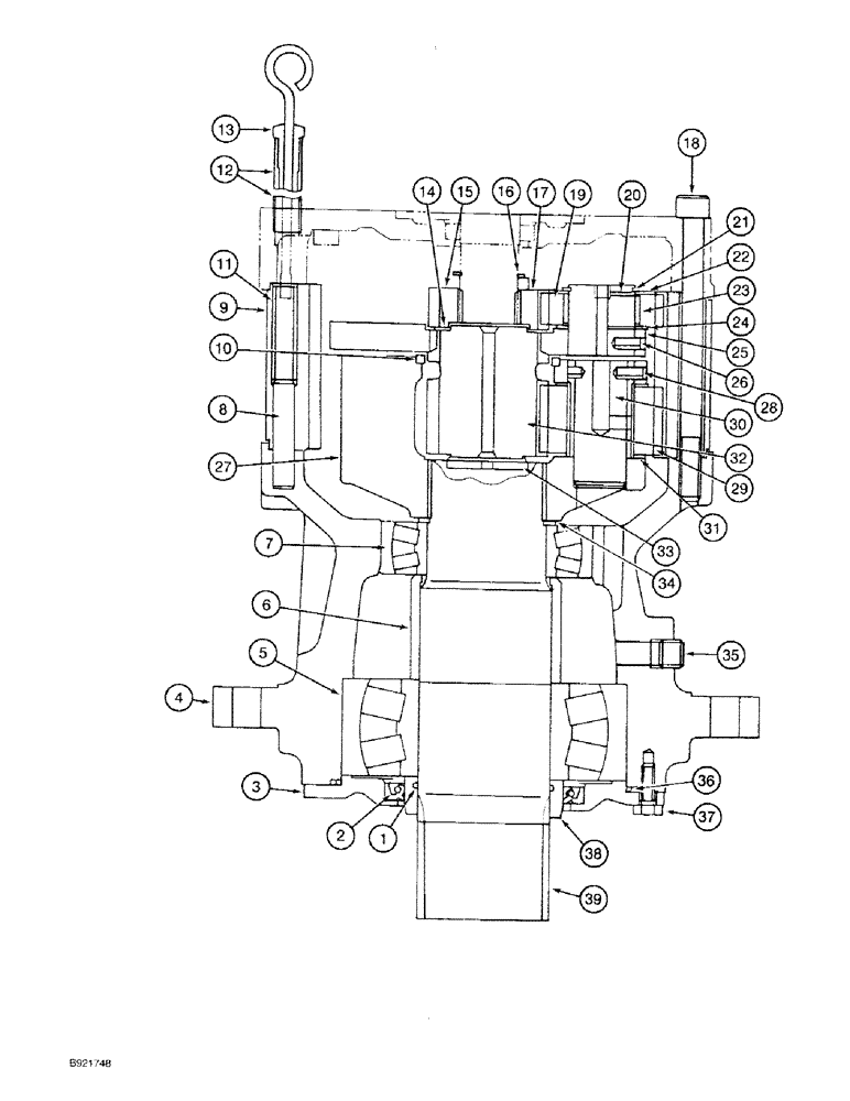Схема запчастей Case 9030 - (8-86) - 156502A1 SWING REDUCTION GEAR ASSEMBLY, PRIOR TO P.I.N. DAC0300273 (08) - HYDRAULICS
