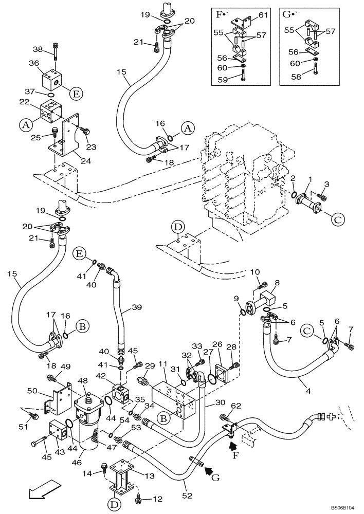 Схема запчастей Case CX700 - (08-042-00[01]) - HYDRAULIC CIRCUIT - SINGLE ACTING CIRCUIT (08) - HYDRAULICS