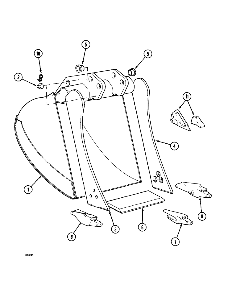 Схема запчастей Case 1088 - (9G-02) - BACKHOE BUCKET (09) - CHASSIS/ATTACHMENTS