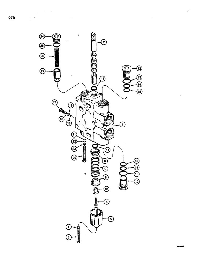 Схема запчастей Case 850C - (270) - D87073 DOZER TILT OR ANGLE SECTIONS (07) - HYDRAULIC SYSTEM