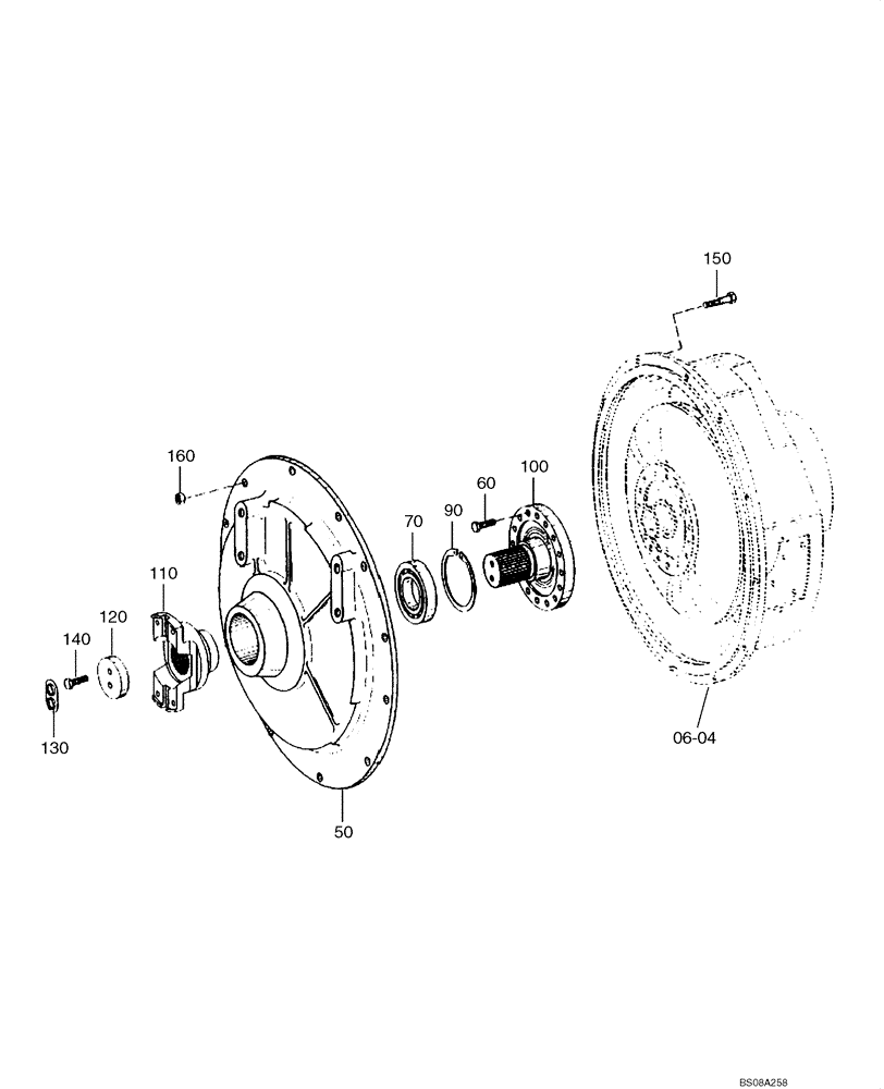 Схема запчастей Case 1221E - (06-02[01]) - TRANSMISSION - COVER AND INPUT FLANGE (11LH-01100) (1) (06) - POWER TRAIN