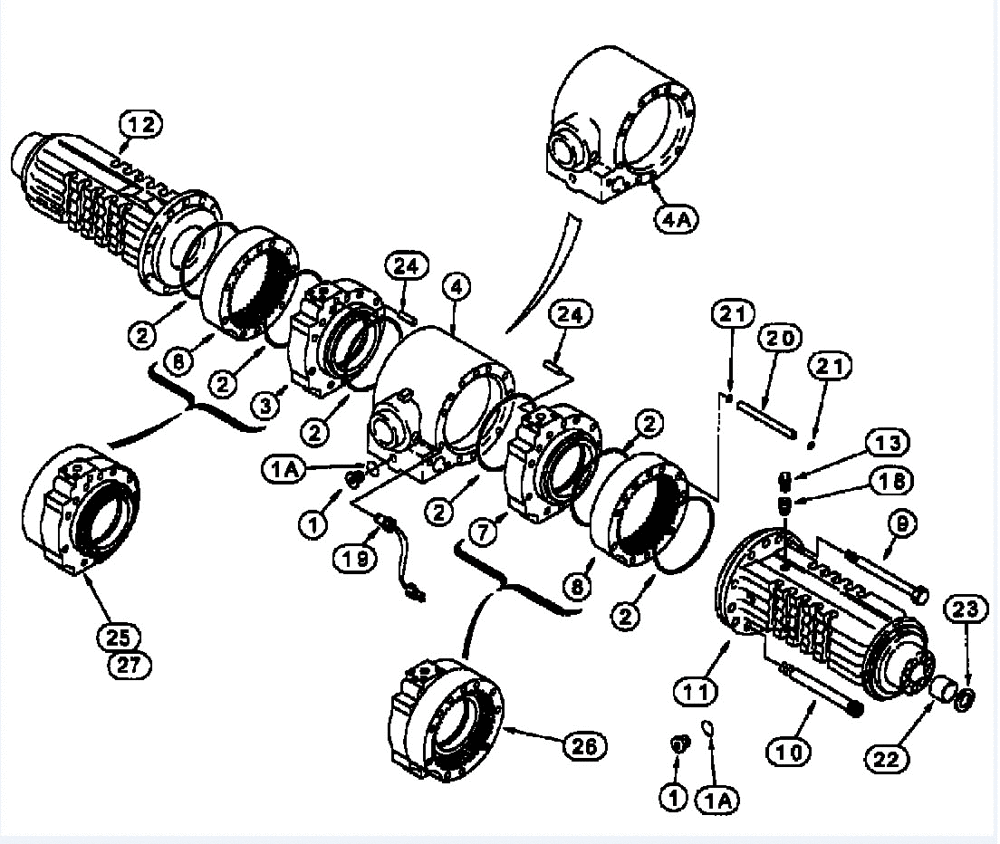 Схема запчастей Case 590SL - (6-160) - REAR DRIVE AXLE, AXLE HOUSING (06) - POWER TRAIN
