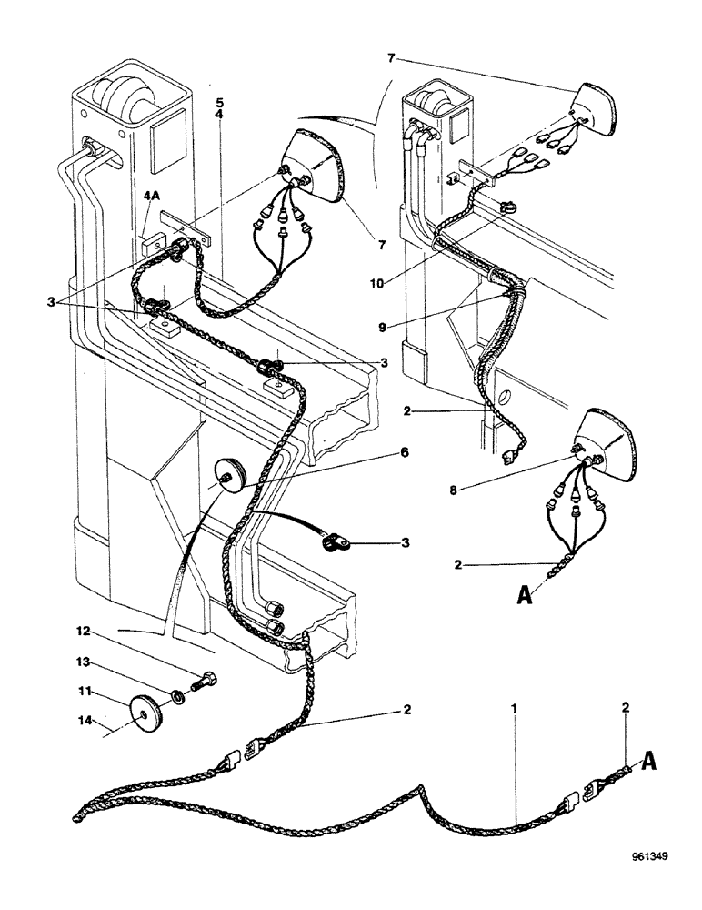 Схема запчастей Case 580G - (088) - REAR SIGNAL LAMPS - SIDESHIFT BACKHOE UP TO NO. 3.948.949 (04) - ELECTRICAL SYSTEMS