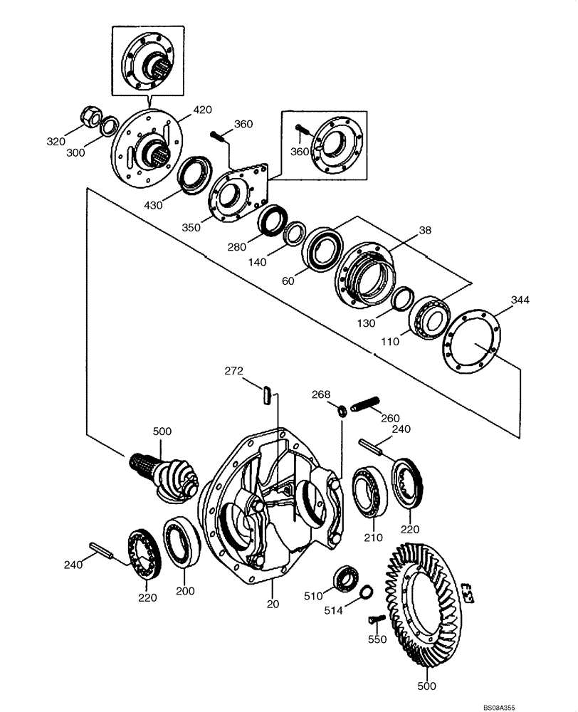 Схема запчастей Case 1221E - (06-27[01]) - AXLE - FRONT / REAR - DIFFERENTIAL CARRIER (87700464) (2) (06) - POWER TRAIN