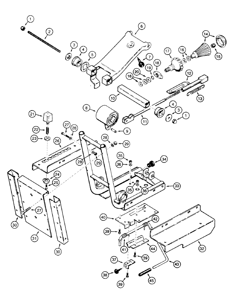 Схема запчастей Case 580SK - (9-122) - STANDARD SUSPENSION SEAT, (14MAN.S), NOT FOR PRESTIGE (09) - CHASSIS/ATTACHMENTS