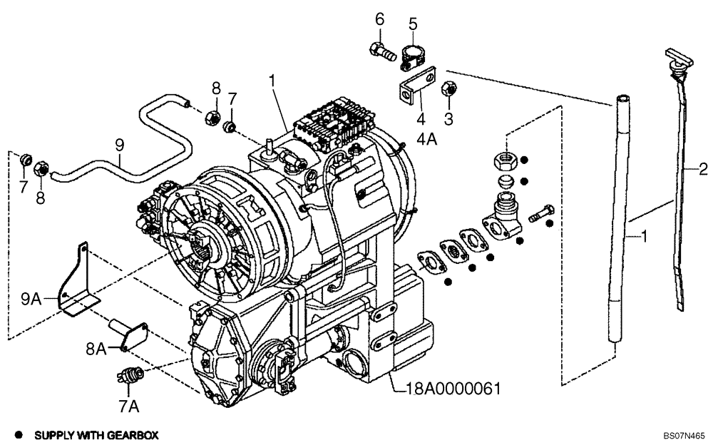 Схема запчастей Case 327B - (16A00000546[001]) - DIPSTICK, GEARBOX (87517032) (03) - Converter / Transmission