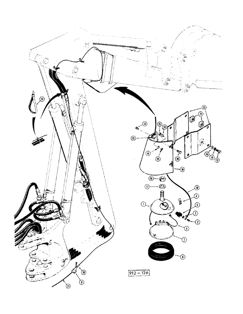 Схема запчастей Case 35 - (340) - DIPPER LIGHT FOR 35 - 35 S 