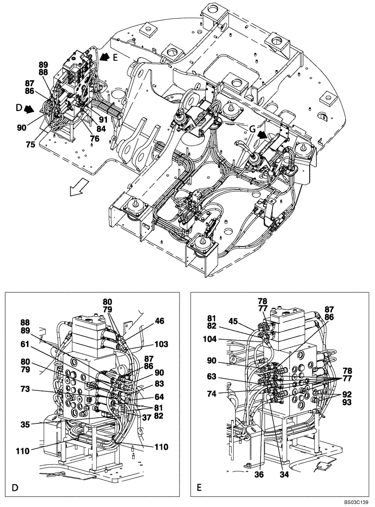Схема запчастей Case CX75SR - (08-32) - PILOT CONTROL LINES - MODELS WITHOUT LOAD HOLD (08) - HYDRAULICS