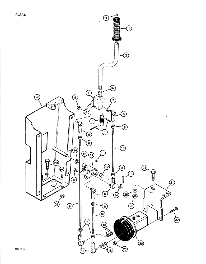 Схема запчастей Case 1187B - (9-334) - HAND LEVER CONTROLS (09) - CHASSIS
