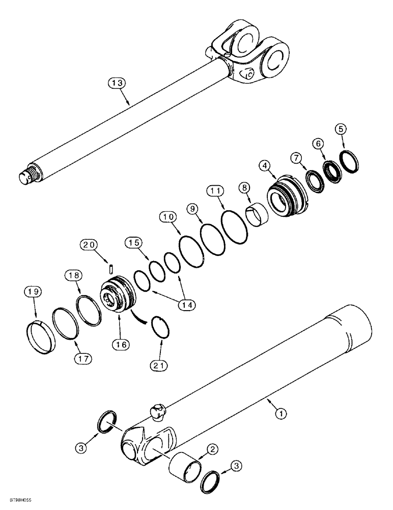 Схема запчастей Case 621B - (8-51A) - LIFT CYLINDERS, 280706A1, 280707A1 (08) - HYDRAULICS