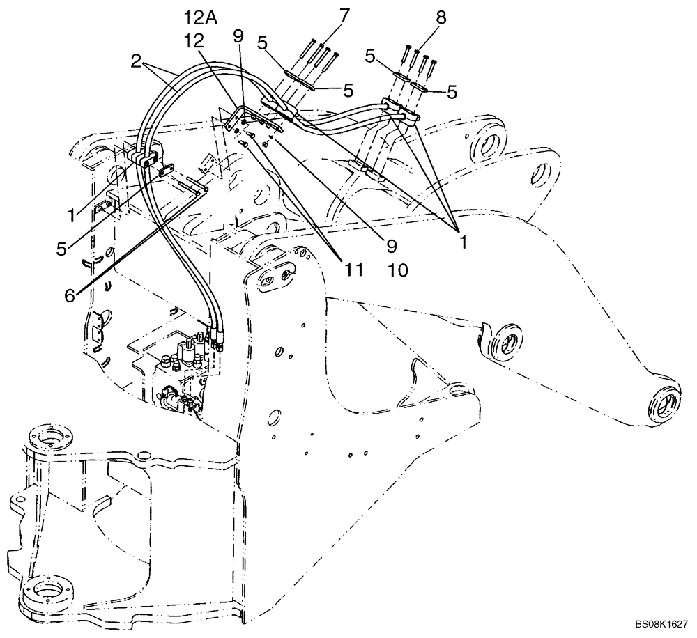 Схема запчастей Case 721E - (08-23) - HYDRAULICS - COUPLER (Z-BAR) (08) - HYDRAULICS