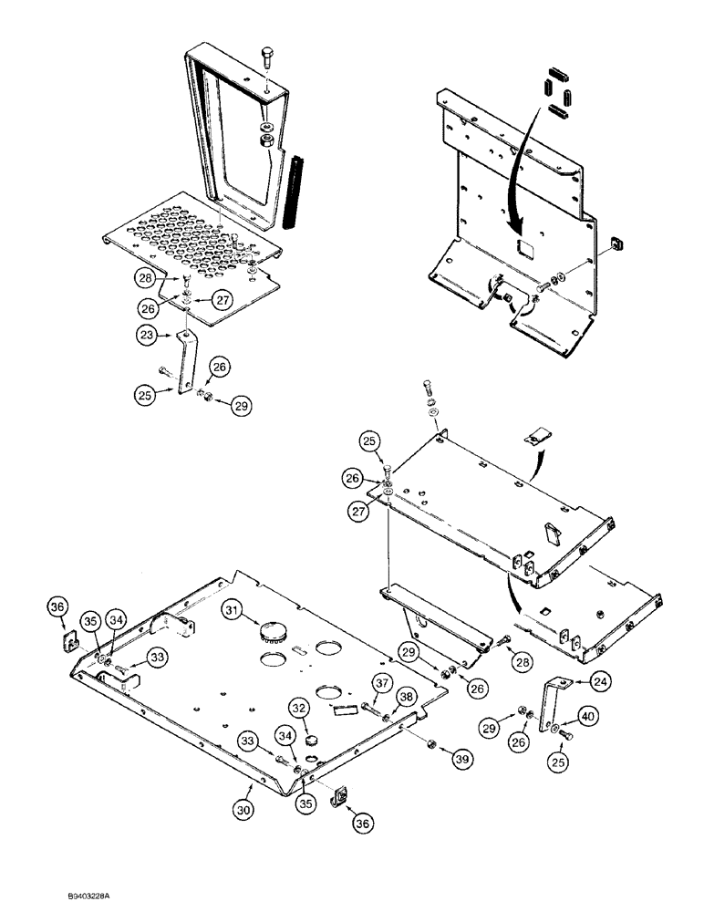 Схема запчастей Case 480F LL - (9-106) - FLOOR PLATES AND FIREWALL, 480F LL MODELS ONLY (CONTD) (09) - CHASSIS/ATTACHMENTS