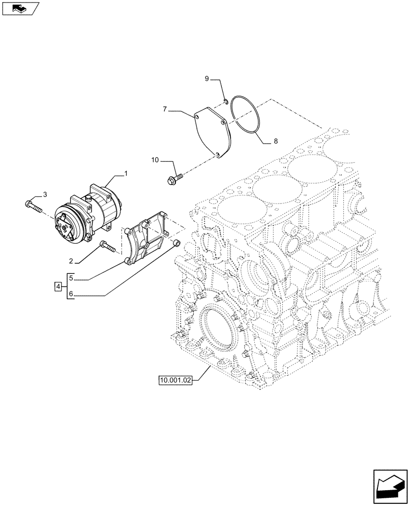 Схема запчастей Case F2CFA614C E020 - (50.200.01) - COMPRESSOR, AIRCOND. (504373626 - 504150293) (Dec 2 2011 10:30:00.5556 AM) (50) - CAB CLIMATE CONTROL
