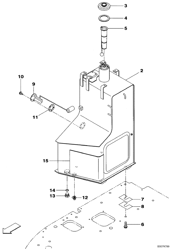 Схема запчастей Case CX135SR - (03-01) - FUEL TANK (03) - FUEL SYSTEM
