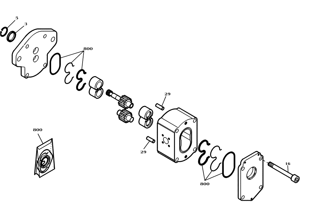 Схема запчастей Case 221D - (22.053[2989723000]) - GEAR PUMP (35) - HYDRAULIC SYSTEMS